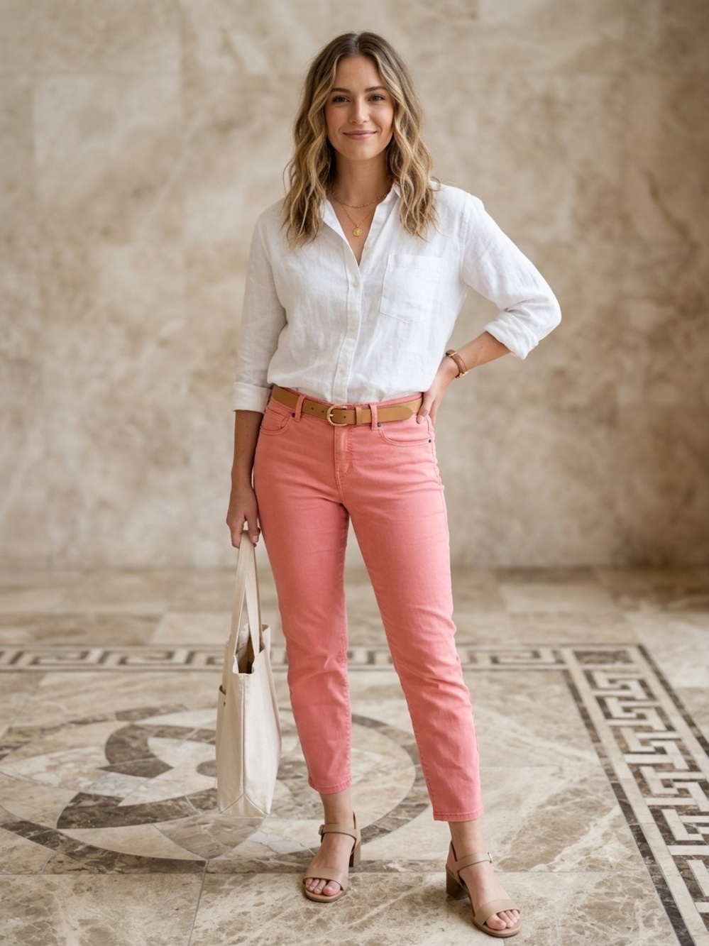 Women's Slim Crop Jeans in watermellon Pink
